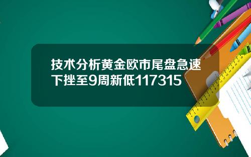 技术分析黄金欧市尾盘急速下挫至9周新低117315