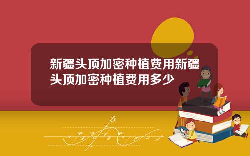 新疆头顶加密种植费用新疆头顶加密种植费用多少