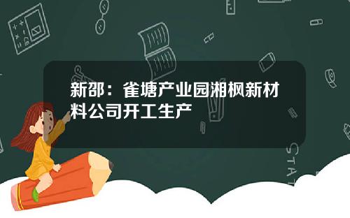 新邵：雀塘产业园湘枫新材料公司开工生产