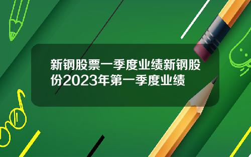 新钢股票一季度业绩新钢股份2023年第一季度业绩