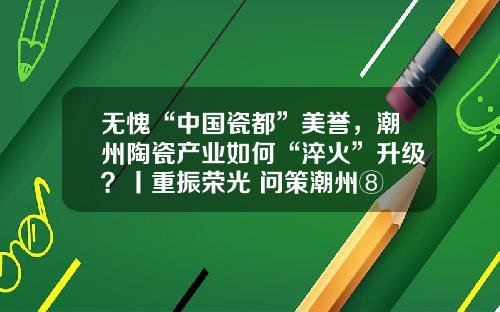 无愧“中国瓷都”美誉,潮州陶瓷产业如何“淬火”升级?丨重振荣光 问策潮州⑧
