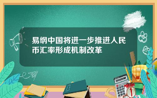 易纲中国将进一步推进人民币汇率形成机制改革