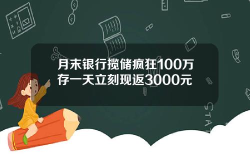月末银行揽储疯狂100万存一天立刻现返3000元