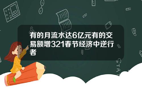 有的月流水达6亿元有的交易额增321春节经济中逆行者