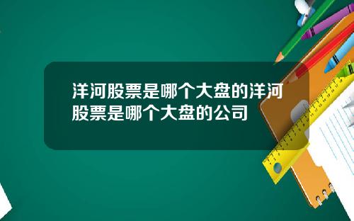 洋河股票是哪个大盘的洋河股票是哪个大盘的公司