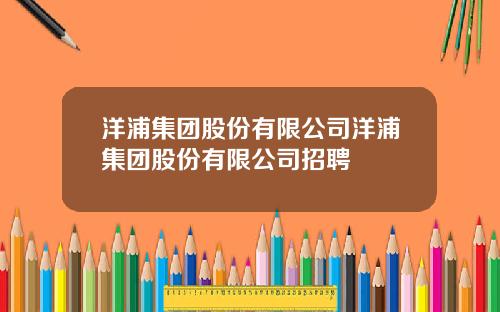 洋浦集团股份有限公司洋浦集团股份有限公司招聘