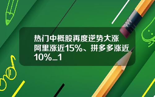 热门中概股再度逆势大涨 阿里涨近15%、拼多多涨近10%_1