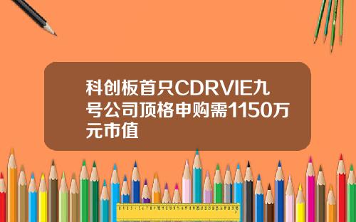 科创板首只CDRVIE九号公司顶格申购需1150万元市值