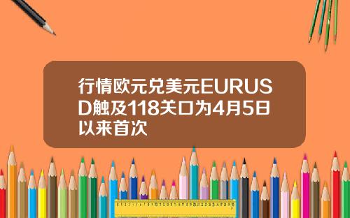 行情欧元兑美元EURUSD触及118关口为4月5日以来首次