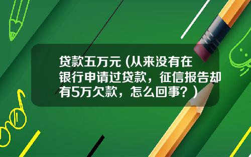 贷款五万元 (从来没有在银行申请过贷款，征信报告却有5万欠款，怎么回事？)