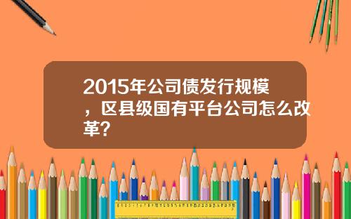 2015年公司债发行规模,区县级国有平台公司怎么改革?