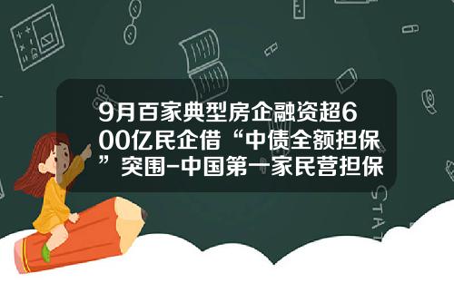 9月百家典型房企融资超600亿民企借“中债全额担保”突围-中国第一家民营担保公司