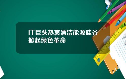 IT巨头热衷清洁能源硅谷掀起绿色革命