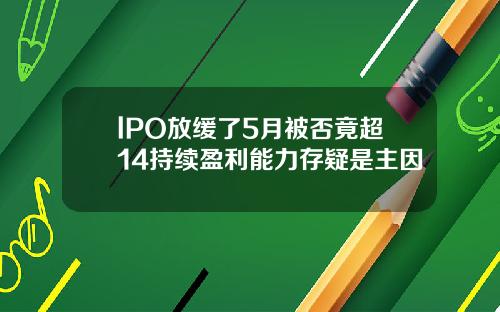 lPO放缓了5月被否竟超14持续盈利能力存疑是主因