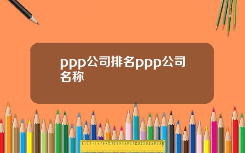 ppp公司排名ppp公司名称