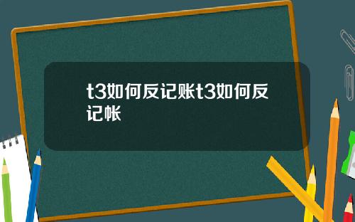 t3如何反记账t3如何反记帐