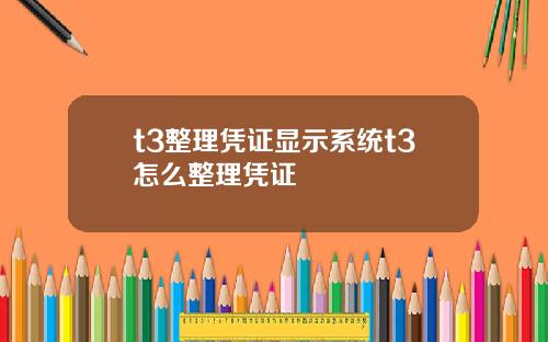 t3整理凭证显示系统t3怎么整理凭证