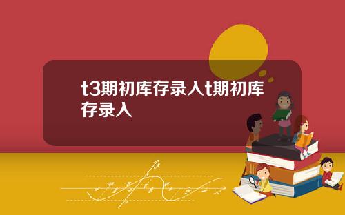 t3期初库存录入t期初库存录入
