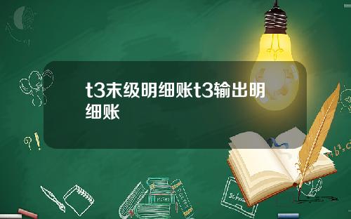 t3末级明细账t3输出明细账