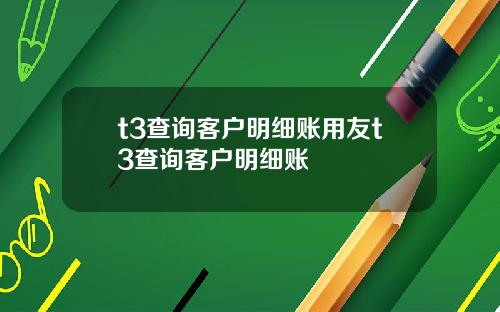 t3查询客户明细账用友t3查询客户明细账