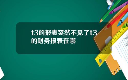 t3的报表突然不见了t3的财务报表在哪