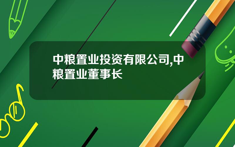 中粮置业投资有限公司,中粮置业董事长