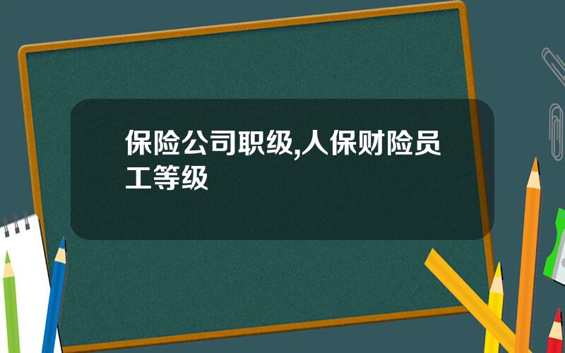 保险公司职级,人保财险员工等级
