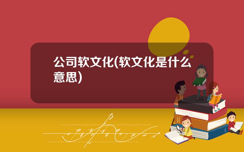 公司软文化(软文化是什么意思)