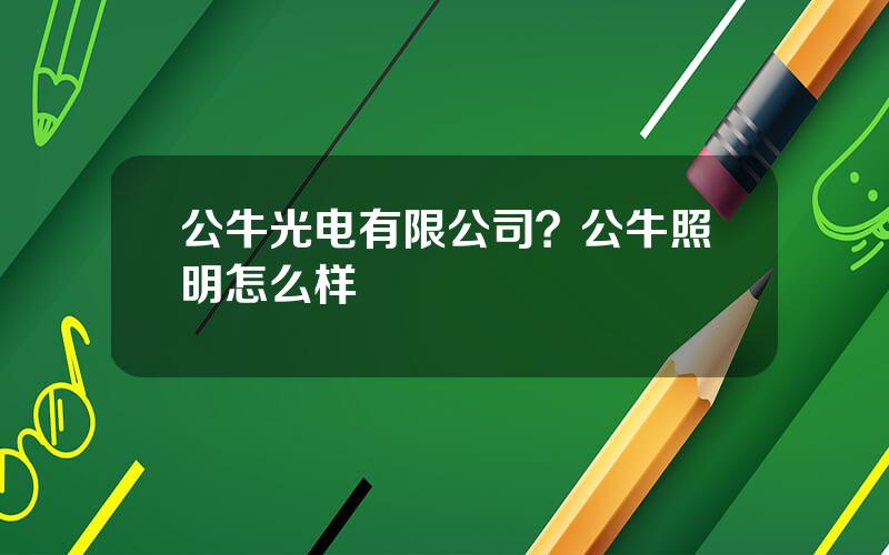 公牛光电有限公司？公牛照明怎么样