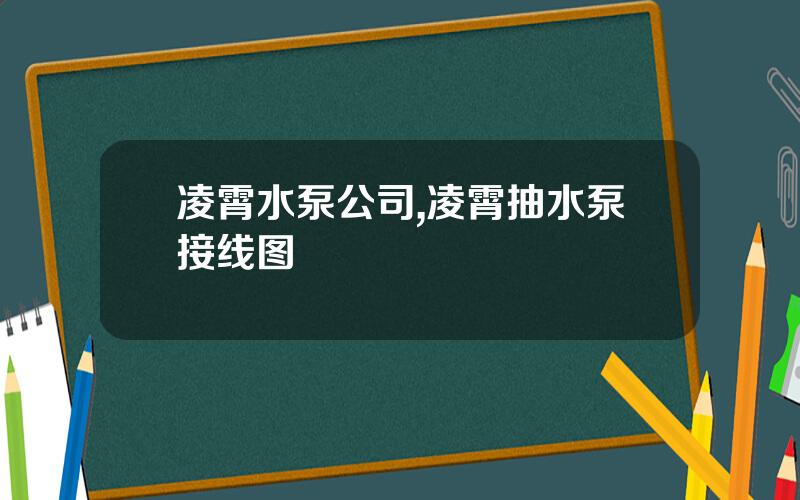 凌霄水泵公司,凌霄抽水泵接线图