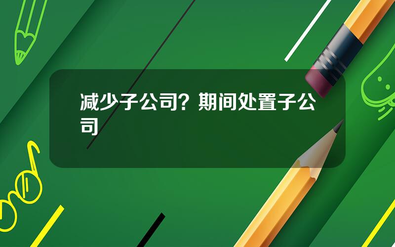 减少子公司？期间处置子公司
