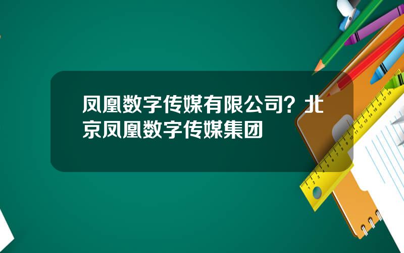 凤凰数字传媒有限公司？北京凤凰数字传媒集团