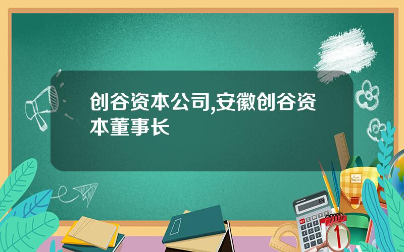 创谷资本公司,安徽创谷资本董事长
