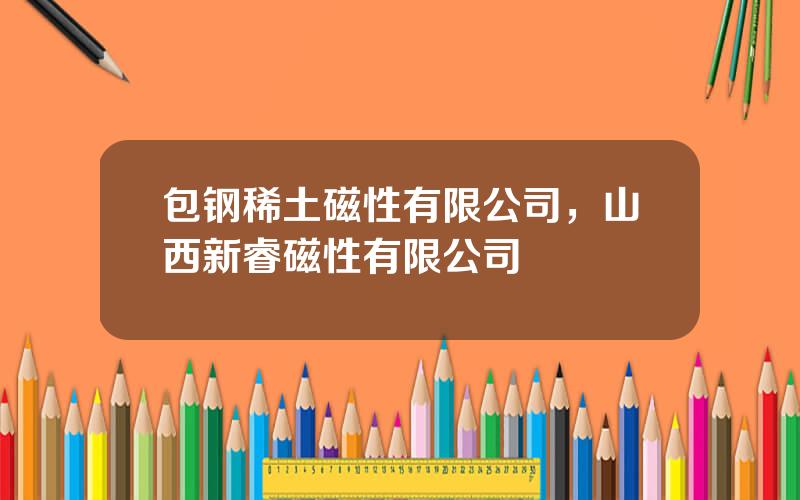 包钢稀土磁性有限公司，山西新睿磁性有限公司