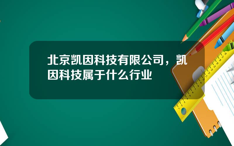 北京凯因科技有限公司，凯因科技属于什么行业