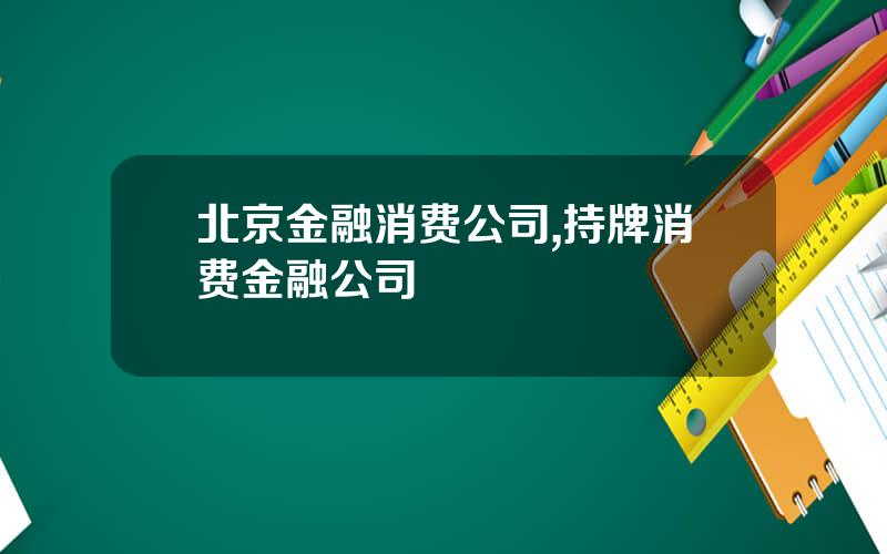 北京金融消费公司,持牌消费金融公司