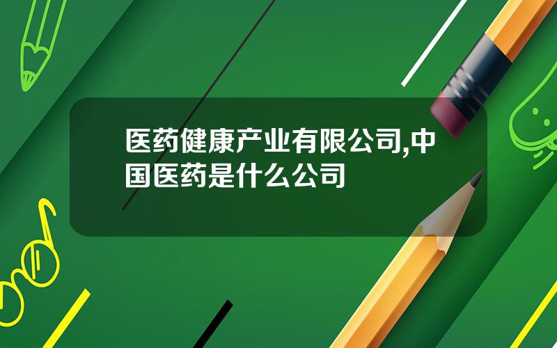医药健康产业有限公司,中国医药是什么公司