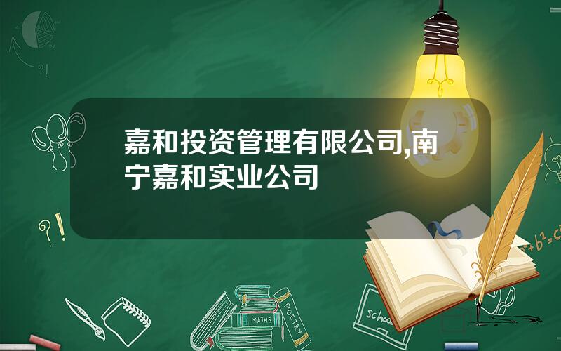 嘉和投资管理有限公司,南宁嘉和实业公司