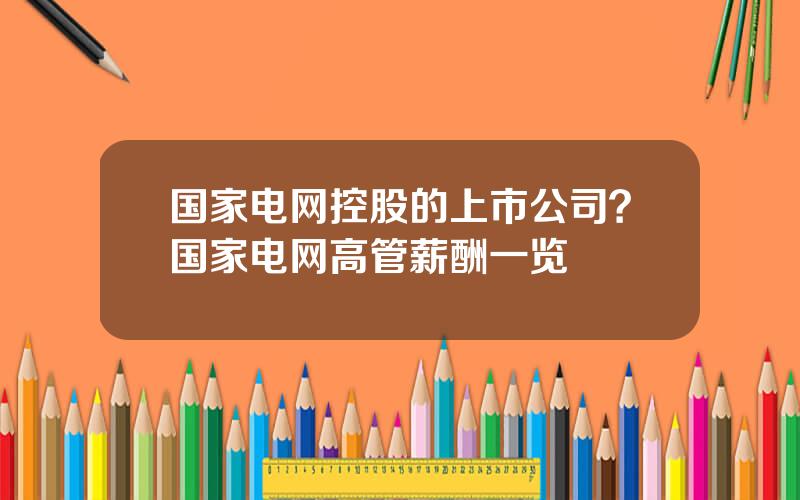 国家电网控股的上市公司？国家电网高管薪酬一览