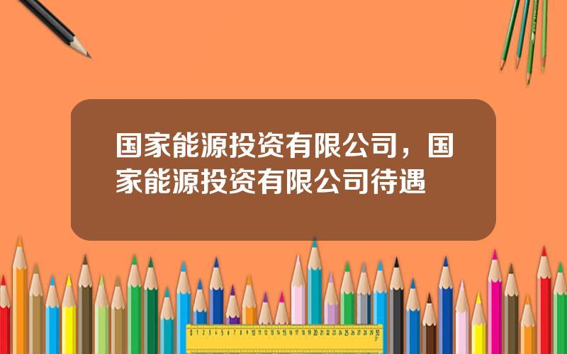 国家能源投资有限公司，国家能源投资有限公司待遇