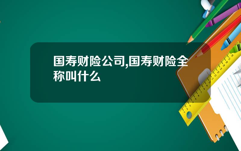 国寿财险公司,国寿财险全称叫什么