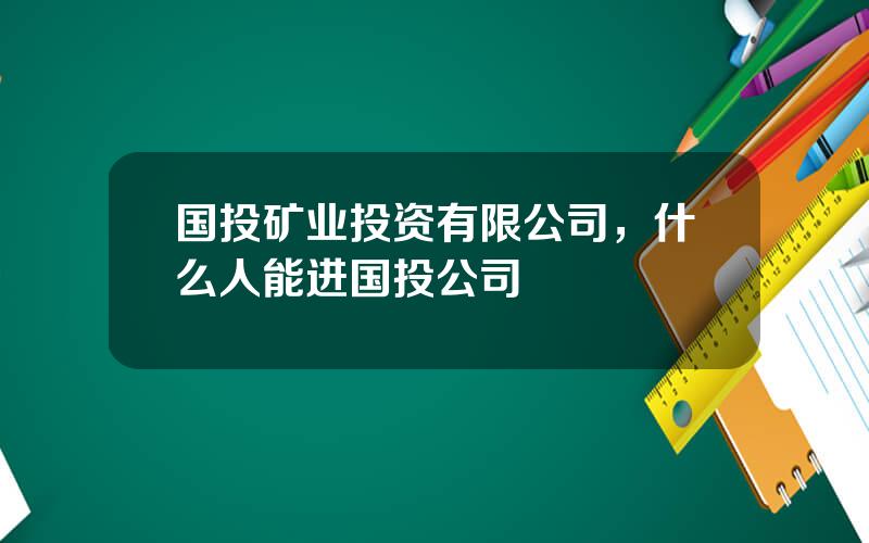 国投矿业投资有限公司，什么人能进国投公司