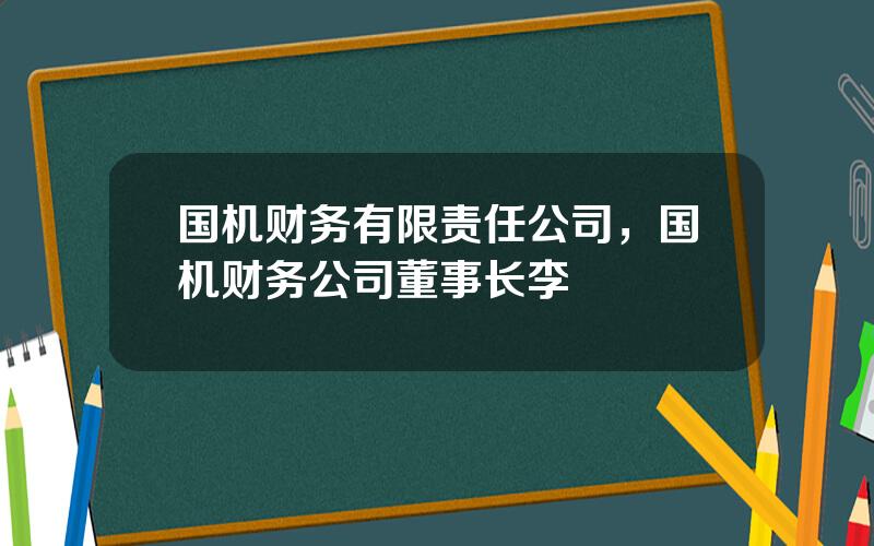 国机财务有限责任公司，国机财务公司董事长李