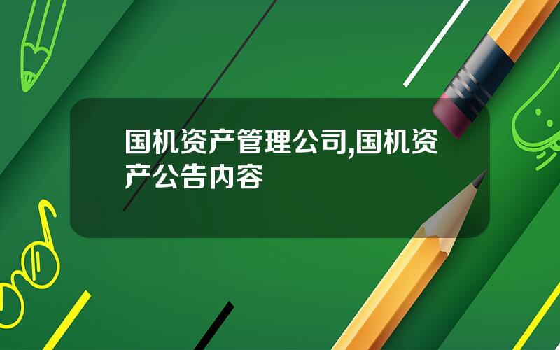 国机资产管理公司,国机资产公告内容