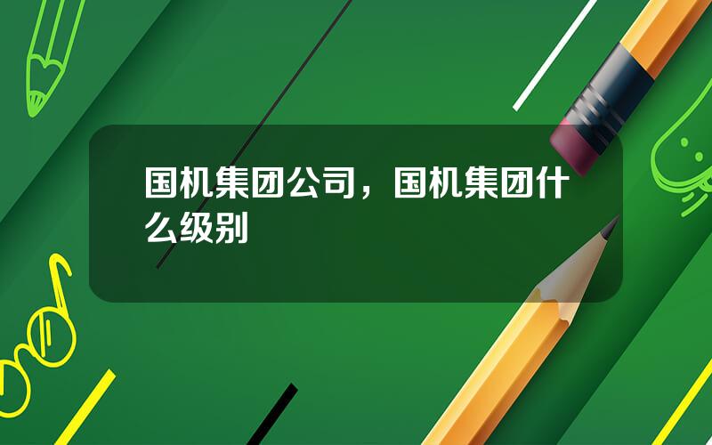 国机集团公司，国机集团什么级别
