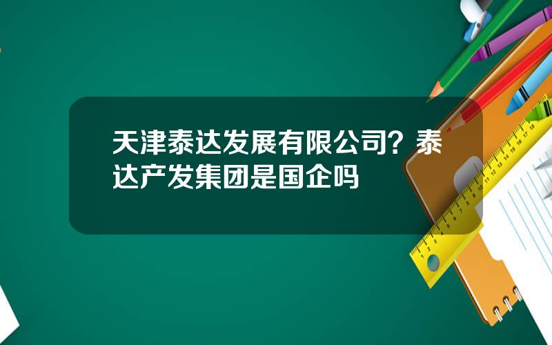天津泰达发展有限公司？泰达产发集团是国企吗