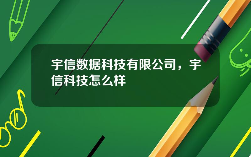 宇信数据科技有限公司，宇信科技怎么样