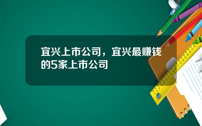 宜兴上市公司，宜兴最赚钱的5家上市公司