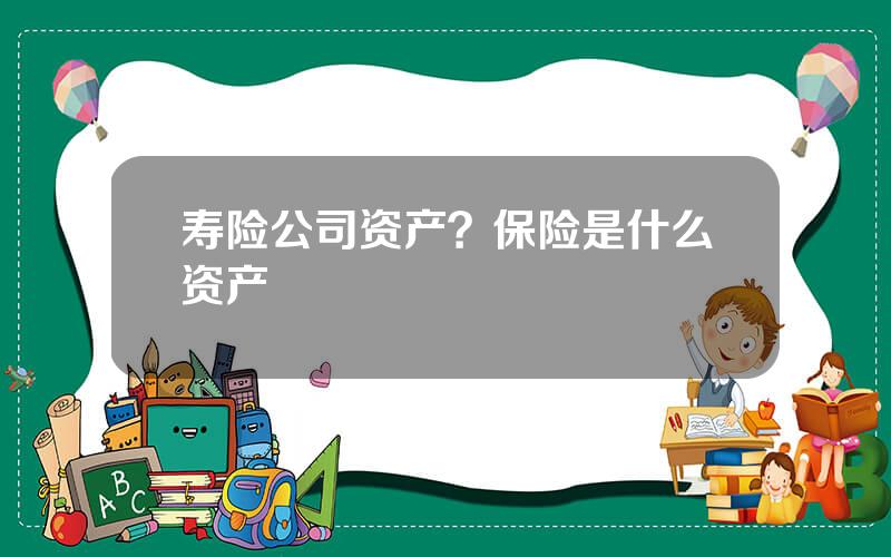 寿险公司资产？保险是什么资产
