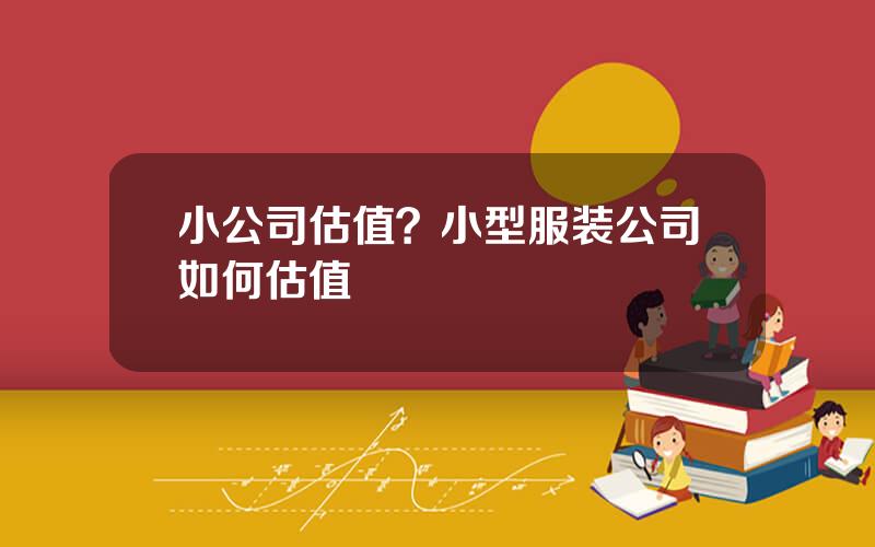 小公司估值？小型服装公司如何估值